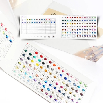 QIAO Crystal Rhinestone Color Chart: 63 Colors Comparison Guide