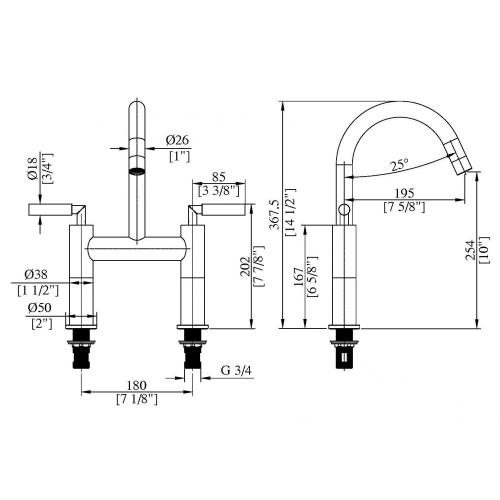 Deck Mounted Bathtub Faucet Deck Mounted Bath Mixer Supplier