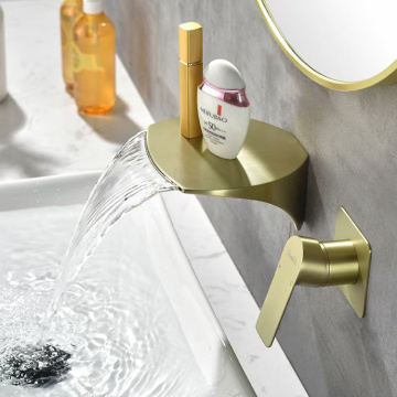 Messing Wasserfall Waschbecken Badezimmer Wasserhahn UPC Gold Taps