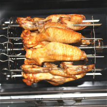Rotary Baking Chicken Wings Tools Food Grade 304 Stainless Steel Grill Roaster Drum BBQ Rotisserie Oven Skewers Roast Cage