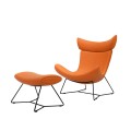 Nordic Mid Century Style Leather Relax Armchair Recliner Chair