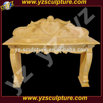 yellow marble pedestal sink for indoor SNK028