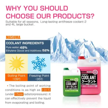 Japan MASUMA Long Life Antifreeze Ethylene Glycol Coolant for Car Radiator (Red/Blue/Green)