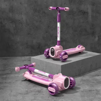 Cheapest 3 Wheel PU LED Toddler Kick Scooter for Kids