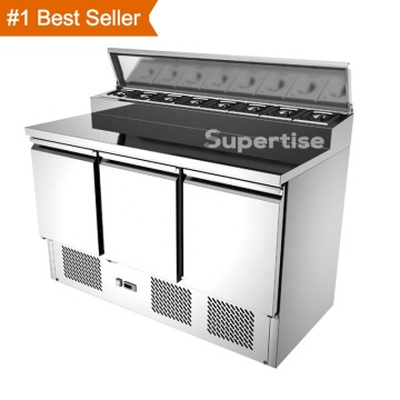 Stainless Steel Refrigerated Salad Bar/Sandwich Salad Prep Table for Restaurant Kitchens
