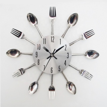 12 Inch Creative Knife Fork Spoon Metal Wall Clock