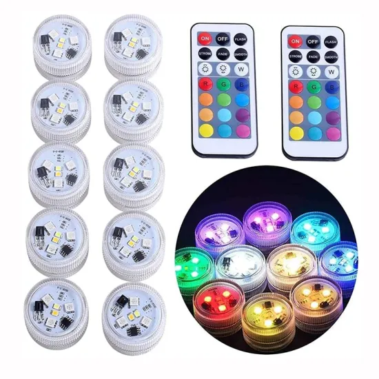 Mini Submersible LED Lights with Remote: Waterproof Underwater Tea Lights