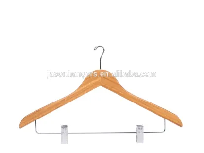 BF6621Custom wooden bamboo clothes hangers bamboo hanger