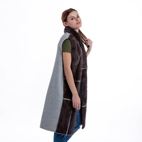 Gilet in cashmere con visone fashion