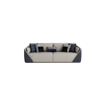 Moderner Leder-3-Sitz-Sofa-Sofa-Holzrahmen