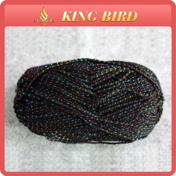 Black blended hand knitting yarn fur