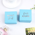 Embalagem de jóias personalizadas Caixa de brinco de papel azul claro