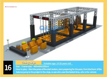 Indoor Ninja Obstacle Course Trampoline Park: Fun Entertainment Equipment