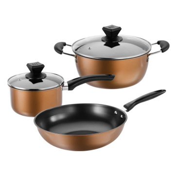 Högkvalitativ hushålls-non-stick Pan Set-3-stycken köksredskapssats