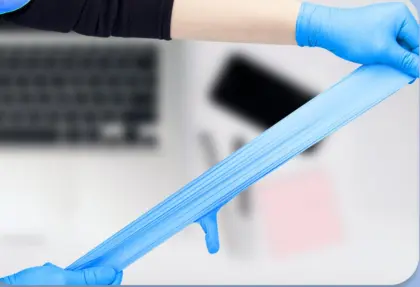 Blue Nitrile Rubber Industrial Protection Gloves - Ding Qing Gloves