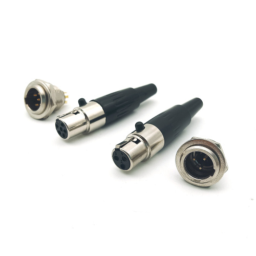 Mini XLR Male Female Chassis Mount Microphone Adapter