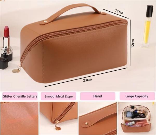 PU Cosmetic Bag with Multiple Compartments