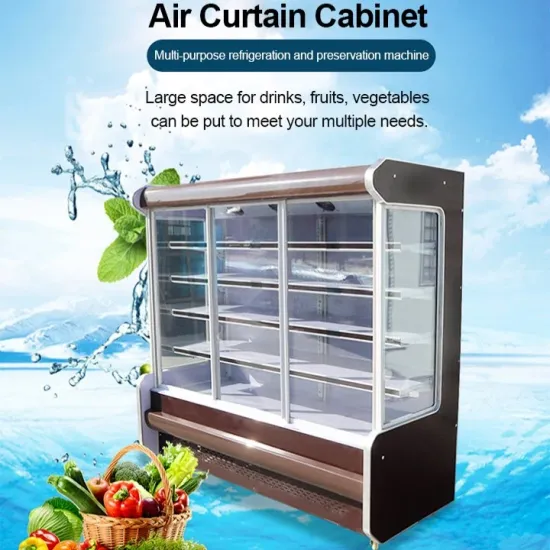 Commercial Beverage Fruit Cooler Refrigerator Free Standing Open Display Fridge