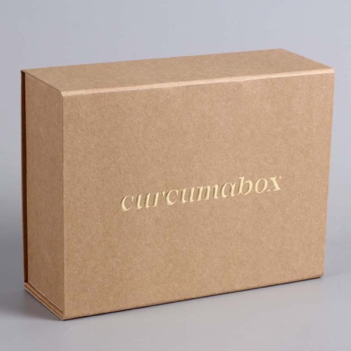 Переработанная коричневая картонная подарочная коробка с коричневым крафтом