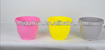 colorful plastic flower pots