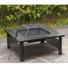 Outdoor square Garden Patio Slate Fire Pit Stove