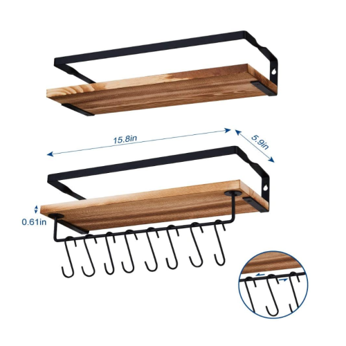 Estantes de madera para estantes de montaje en pared