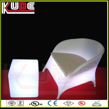 RGB changing LED outdoor furniture illuminated led cube chair with cushion