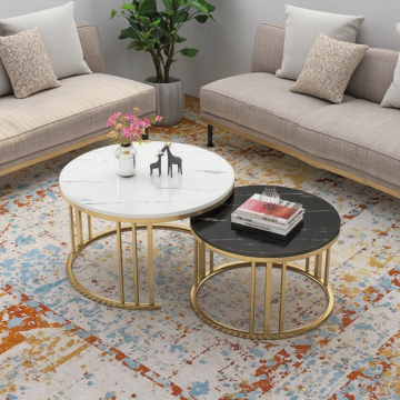 Nordic Solid Wood and Metal Coffee Table - Simple Modern Design