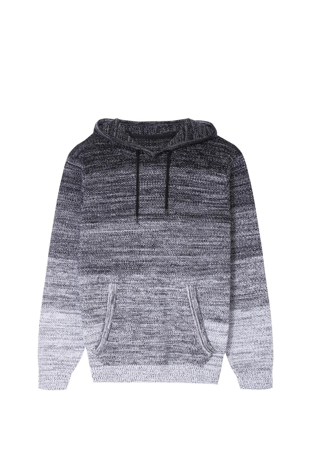 Ανδρικό Πλεκτό Χρώμα Block Kangaroo Pocket Hoodie