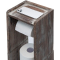 Rustic Wood Toilet Paper Holder Tissue Bathroom Shelf