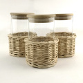 Rattan basket + clear glass