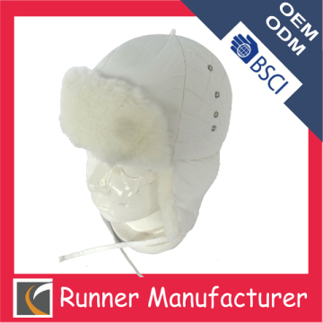 Kids winter fake fur custom trapper hat