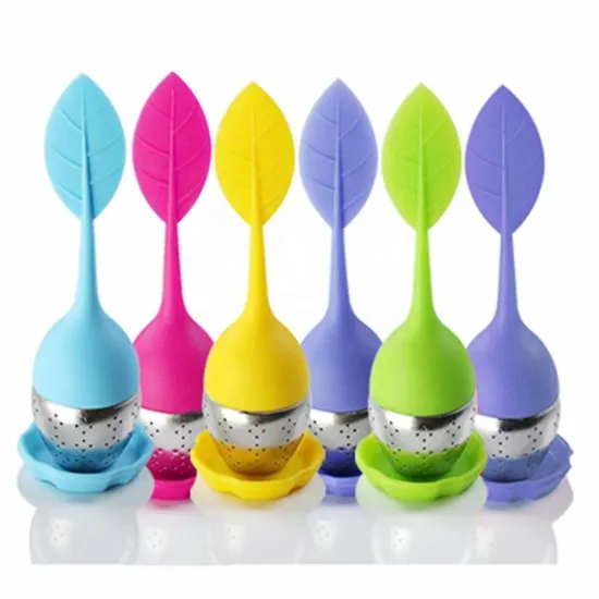 Silicone Handle Stainless Steel Strainer with Drip Tray - Best Tea Infuser for Loose Leaf and Herbal Tea
