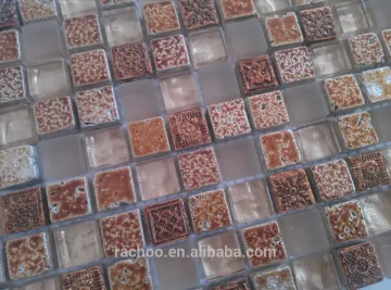 15mm foil marble mix matt crystal glass mosaic kitchen backsplash bathroom wall tile