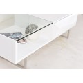 Mesa de café blanca moderna con pierna de metal