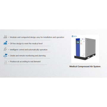 Compressor de ar médico de tela de toque inteligente para uso hospitalar