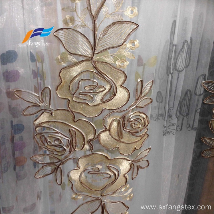 Textile Factory Embroidered Fabric Window Voile Curtain