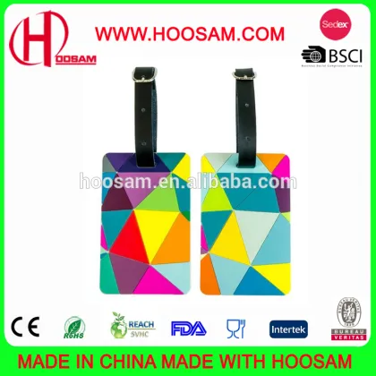 2017 new fashion custom gift soft pvc luggage tags