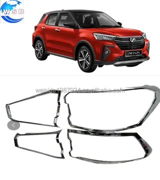ABS Chrome Tail Light Cover for Perodua Ativa 2020-2021 - Carbon Fiber Piano Black Auto Accessory
