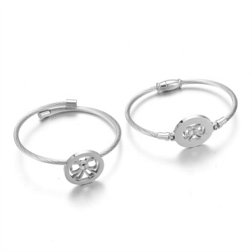 Custom Logo Bow Knot DIY Stainless Steel Bracelet