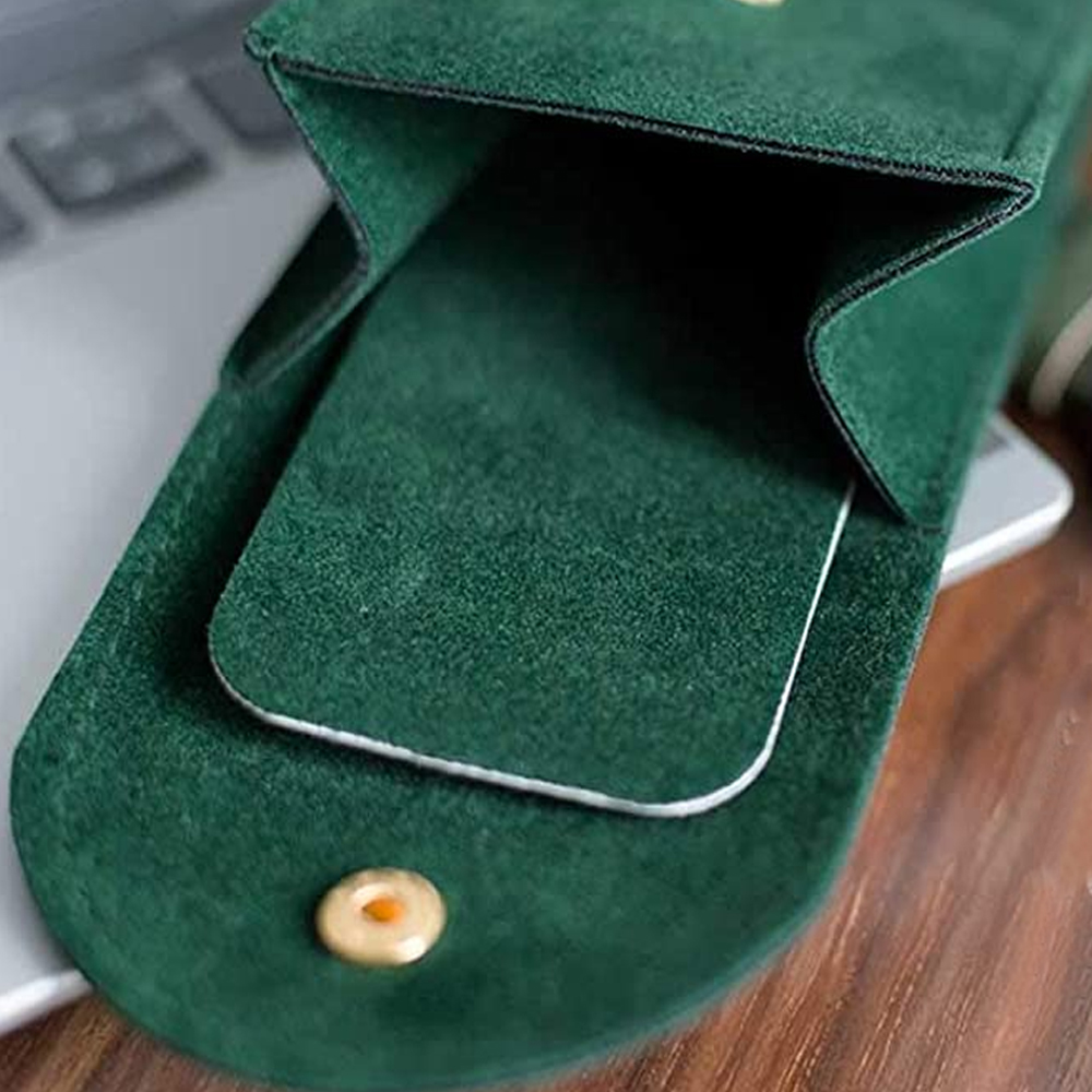 Suede Envelope Flap Velvet watch Bag With Button
