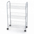 3 -Tier -Metallküchen Lebensmittel Gemüsewagen Rack