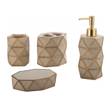 Resin bathroom set for bathroom vanity