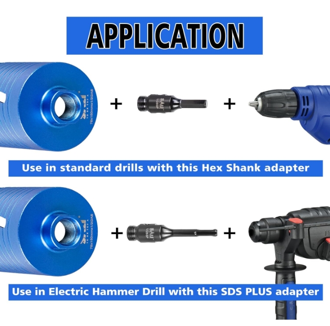 Core Diamond Diamond Dry Cuting Bit 3 &quot;con broca piloto