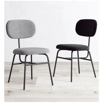 PU Leather Black Metal Leg Luxury Dining Chair for Modern Restaurant Design