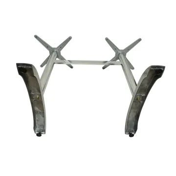 Rectangle Base Black Cast Iron Double Column Alu. Foldable Table Base