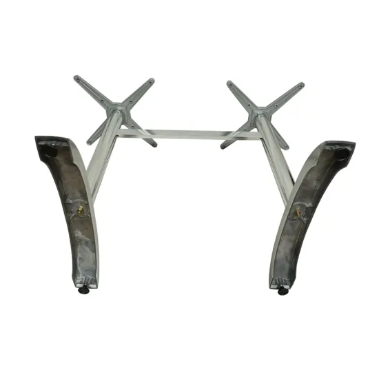 Rectangle Base Black Cast Iron Double Column Alu. Foldable Table Base