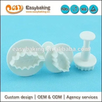 Fondant cake decorating tools christmas leaf plunger cutter