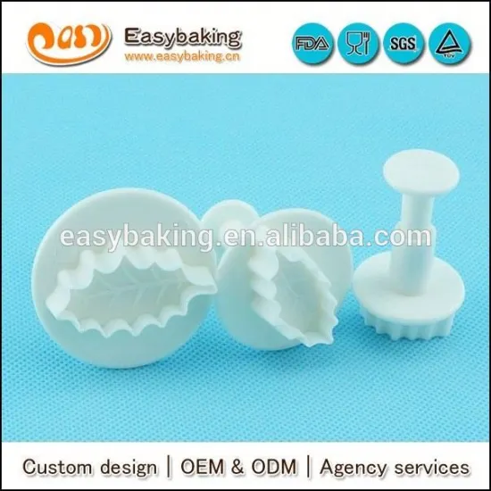 Fondant cake decorating tools christmas leaf plunger cutter