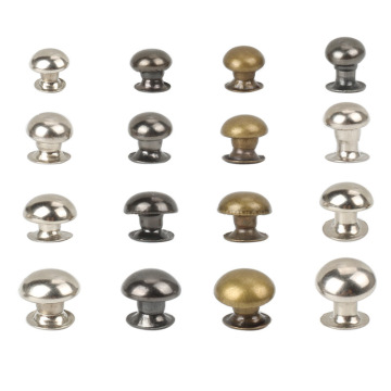 High-Quality Brass Double Rivets with Two-Side Mushroom Shape for Garments and Leather